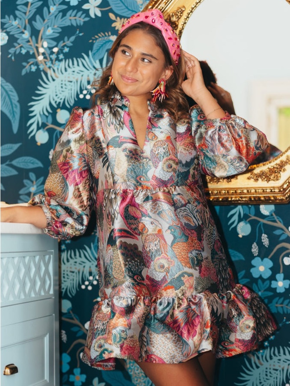 NWT Brianna Cannon Bird Bam Bid Embroider Party Dress XL
